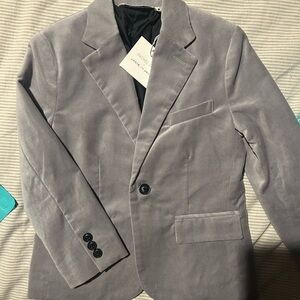 NWT boys velvet Gray Blazer Janie and Jack Rachel Zoe holiday